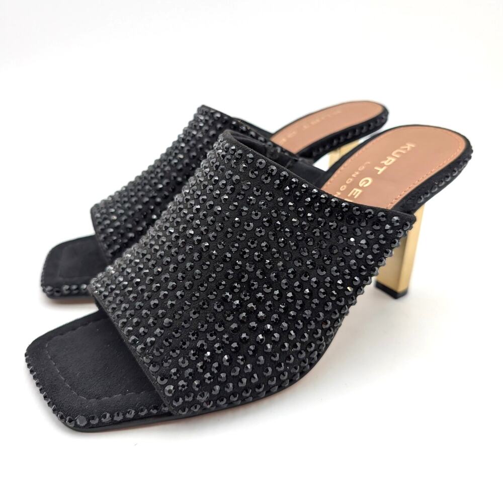 Kurt Geiger Mayfair High Heel Mule Shoes Open Toe Women's Black Size US6 EU36